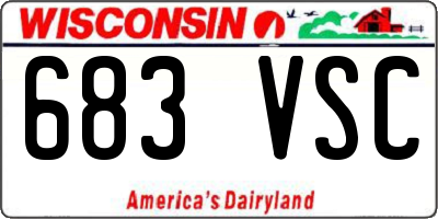 WI license plate 683VSC