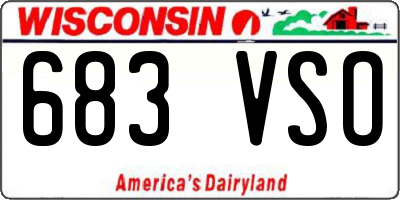 WI license plate 683VSO