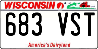 WI license plate 683VST