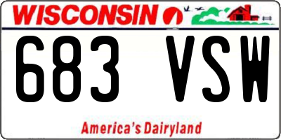 WI license plate 683VSW