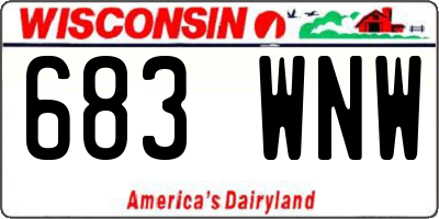 WI license plate 683WNW
