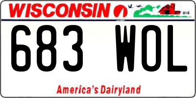WI license plate 683WOL