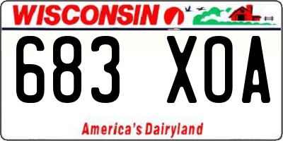 WI license plate 683XOA
