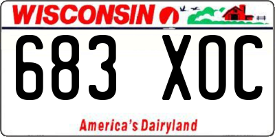 WI license plate 683XOC
