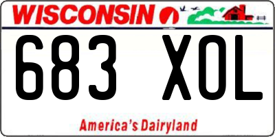 WI license plate 683XOL