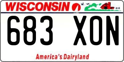WI license plate 683XON