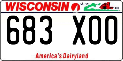 WI license plate 683XOO
