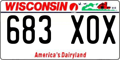WI license plate 683XOX