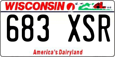 WI license plate 683XSR