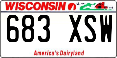 WI license plate 683XSW