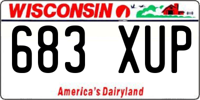 WI license plate 683XUP