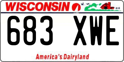 WI license plate 683XWE
