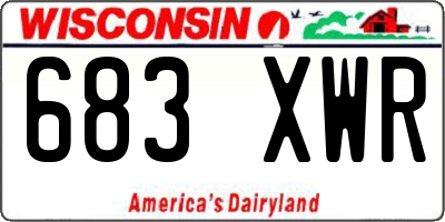 WI license plate 683XWR