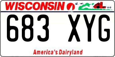 WI license plate 683XYG