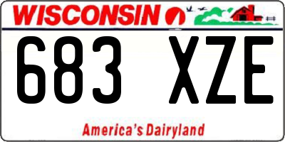 WI license plate 683XZE