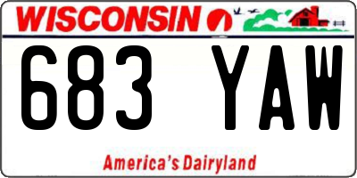 WI license plate 683YAW