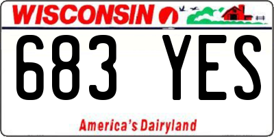 WI license plate 683YES