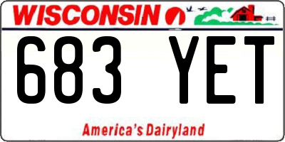 WI license plate 683YET