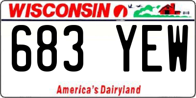 WI license plate 683YEW
