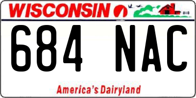 WI license plate 684NAC