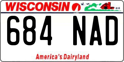 WI license plate 684NAD