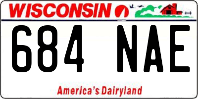 WI license plate 684NAE