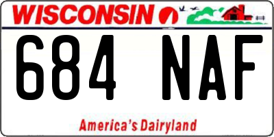 WI license plate 684NAF