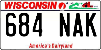 WI license plate 684NAK