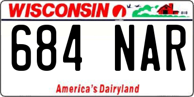 WI license plate 684NAR