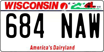 WI license plate 684NAW