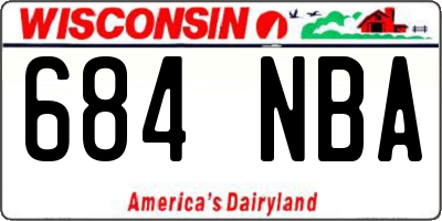 WI license plate 684NBA