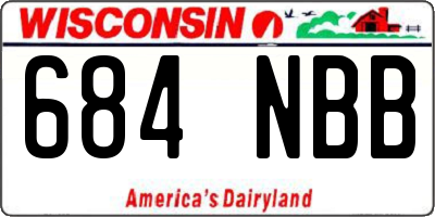 WI license plate 684NBB