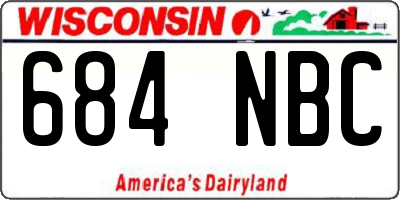 WI license plate 684NBC