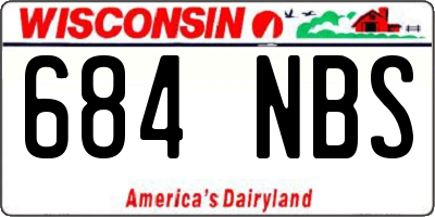 WI license plate 684NBS
