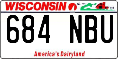 WI license plate 684NBU