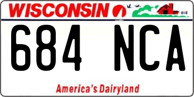 WI license plate 684NCA