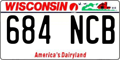 WI license plate 684NCB