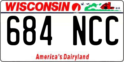 WI license plate 684NCC