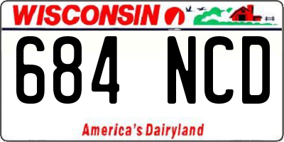 WI license plate 684NCD
