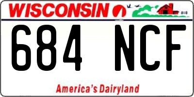 WI license plate 684NCF