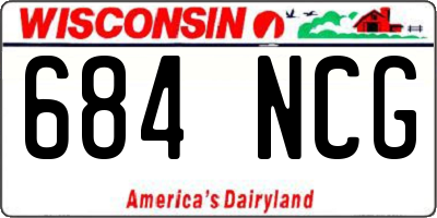 WI license plate 684NCG