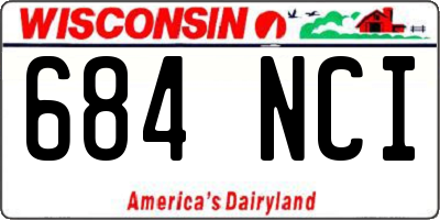 WI license plate 684NCI