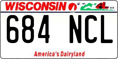 WI license plate 684NCL