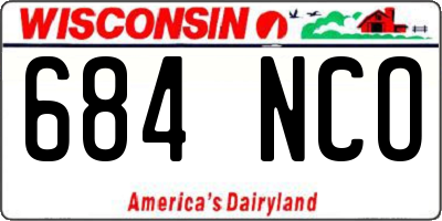 WI license plate 684NCO