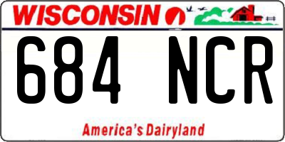 WI license plate 684NCR