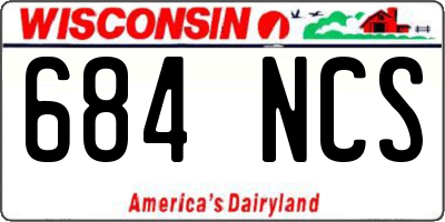 WI license plate 684NCS