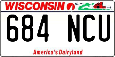 WI license plate 684NCU