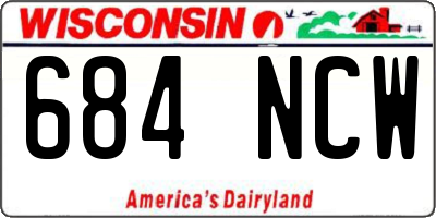 WI license plate 684NCW