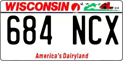 WI license plate 684NCX
