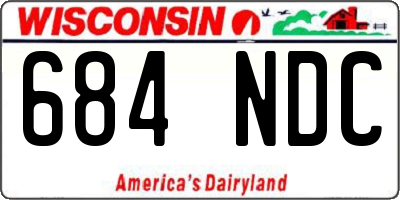 WI license plate 684NDC